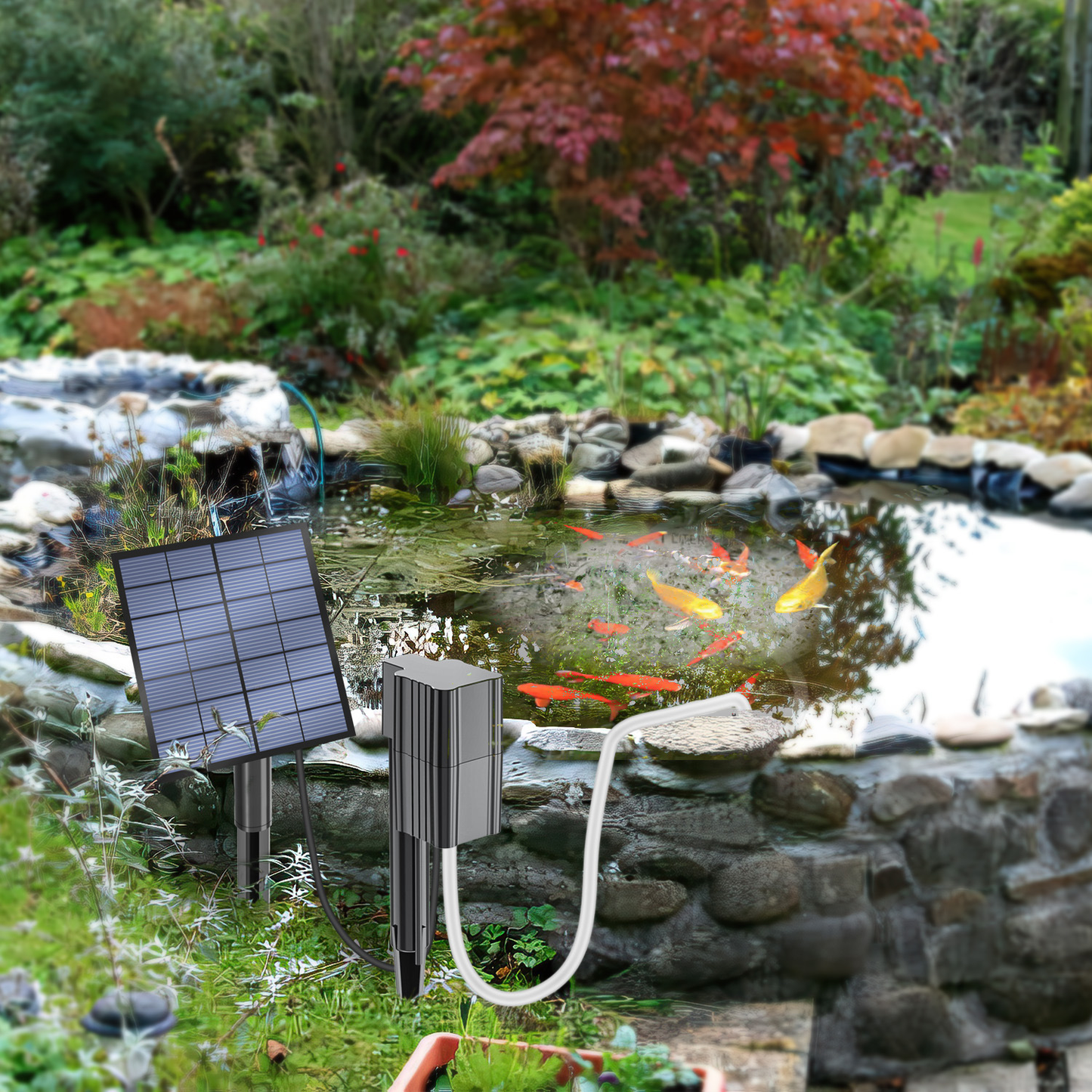 Pompe à oxygène solaire à piquet / Aérateur de bassin à énergie solaire