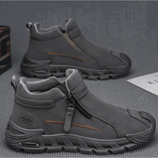 Chaussures de randonnée pour hommes avec fermeture éclair latérale – Chaussures durables pour l'outdoor et le trekking