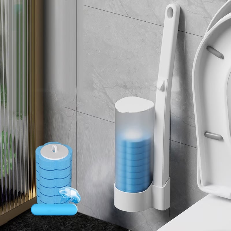 Brosse WC avec Têtes Jetables - Kit de Nettoyage Hygiénique (Inclus 6-36 Recharges Parfumées)