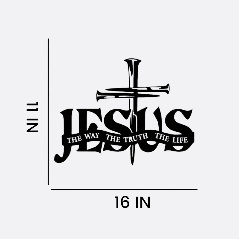 Décoration murale exclusive – Jésus et croix au design artisanal