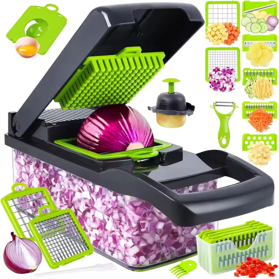 Hachoir et coupe-légumes multifonction (accessoires inclus)