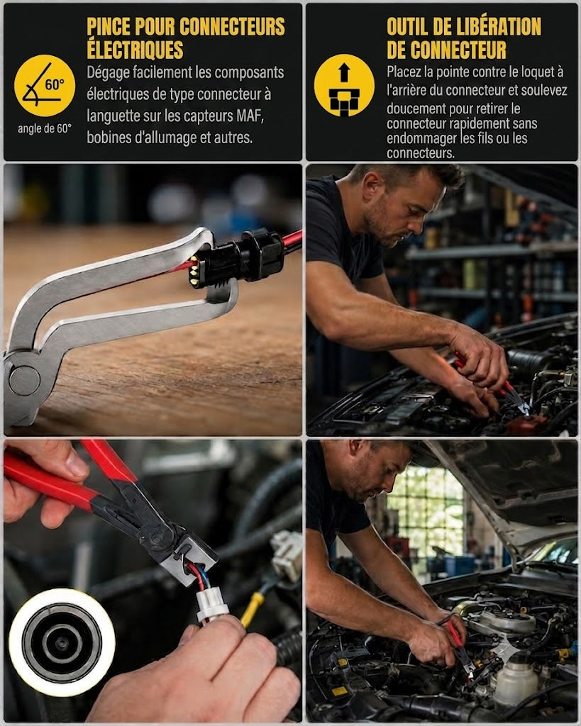 Coffret de 5 pinces pour déconnexion connecteurs électriques ProReach – Outil spécialisé pour l'automobile et l'électricité