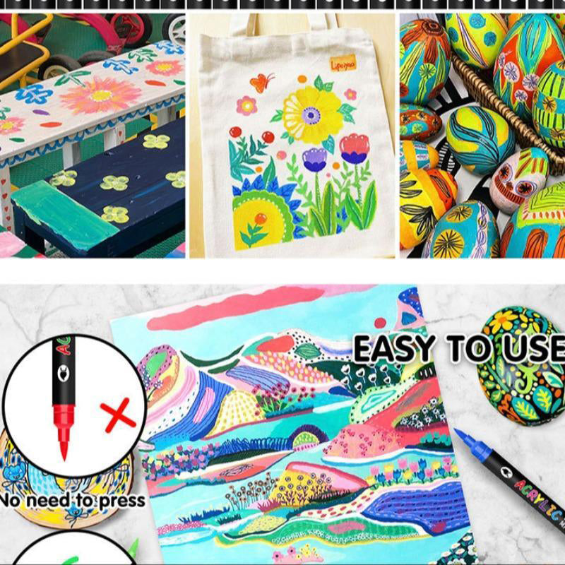 Marqueurs de peinture acrylique à double pointe