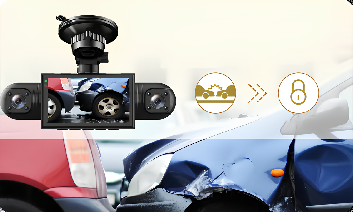 Dashcam Professionnelle 360° - 4 Objectifs pour Vue Totale - Vision Nocturne Full HD & Enregistrement en Boucle