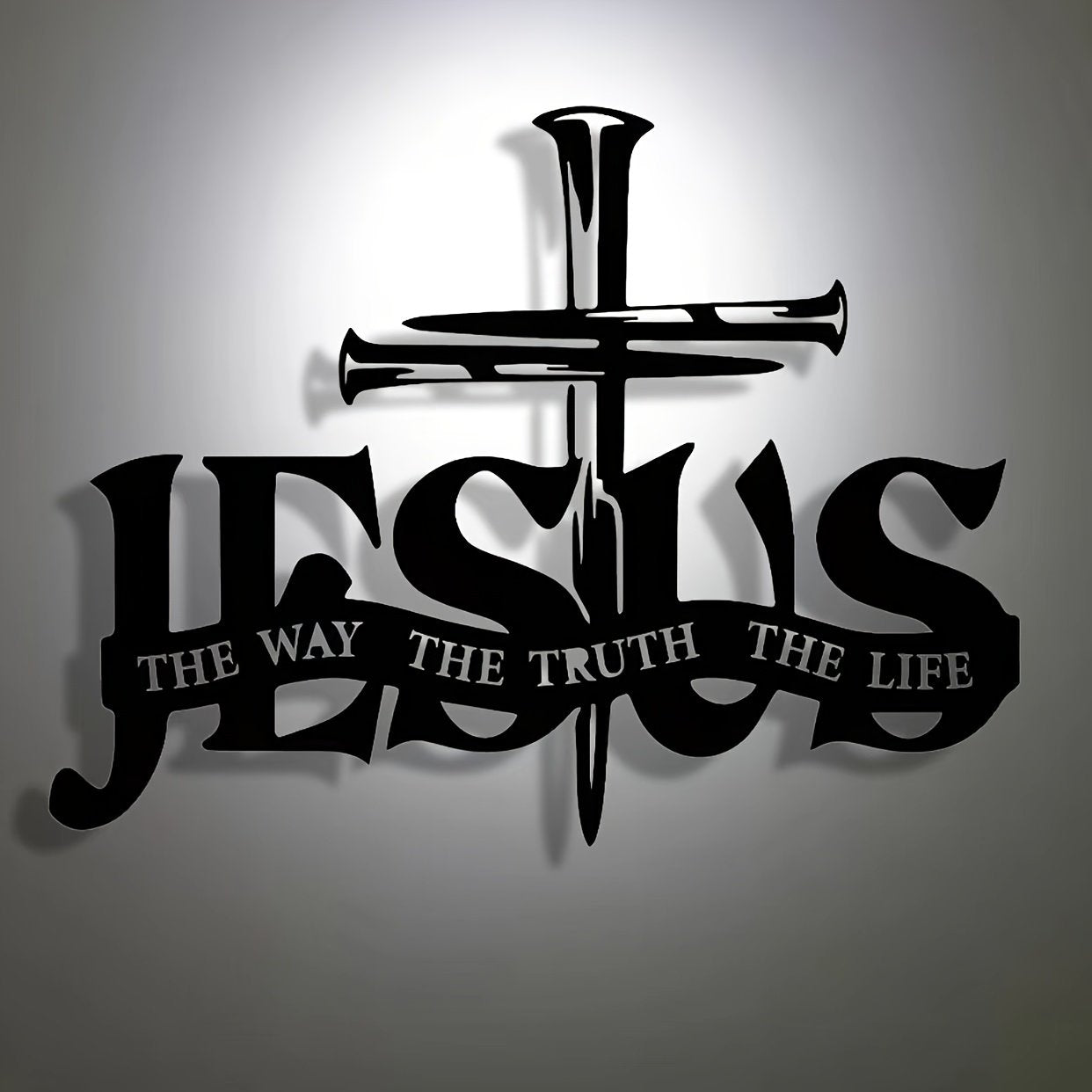 Décoration murale exclusive – Jésus et croix au design artisanal