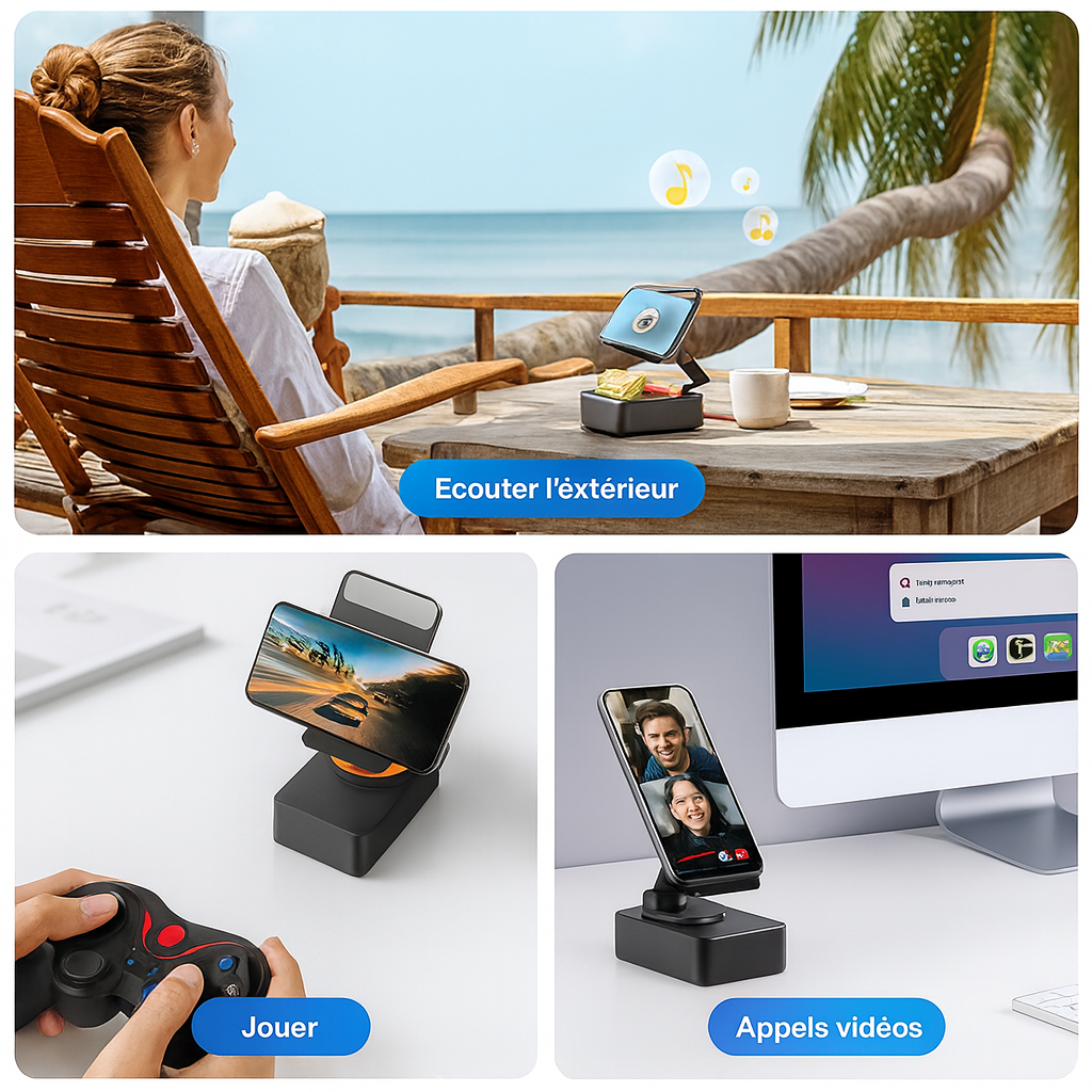 Haut-parleur Bluetooth 5-en-1 & support de téléphone