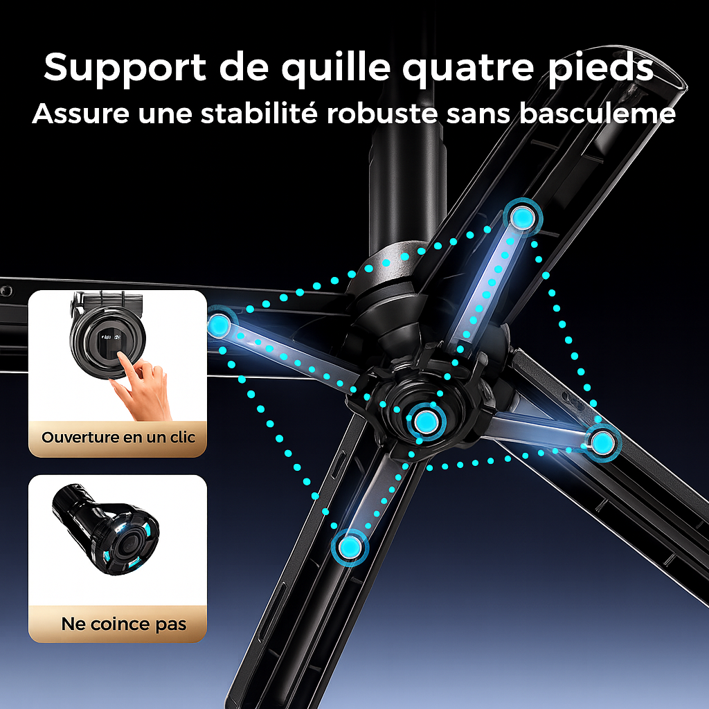 Nouveau mini perche à selfie magnétique 4-en-1 – Multifonction avec rotation à 360°