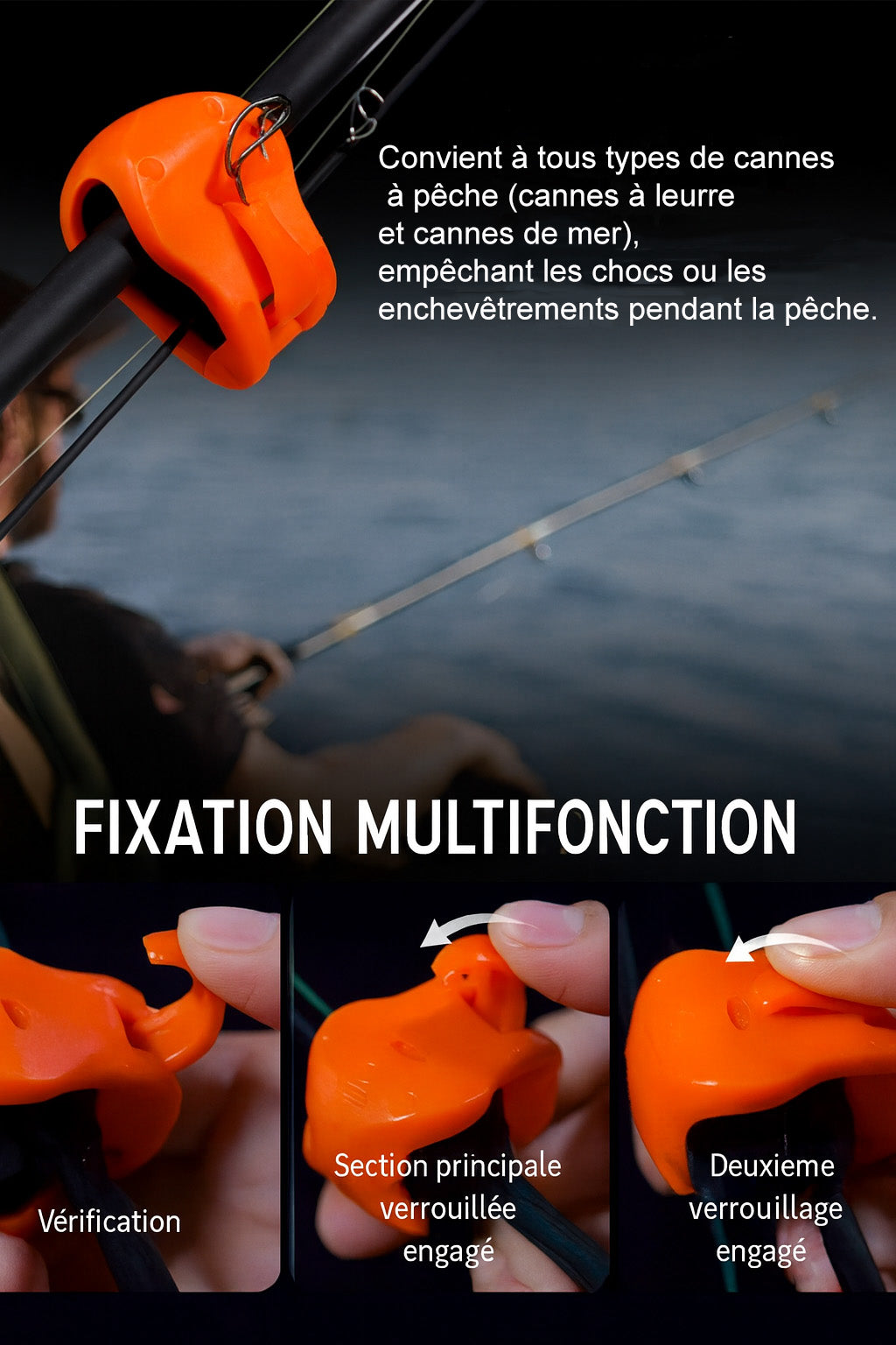 Support de canne à pêche multifonctionnel