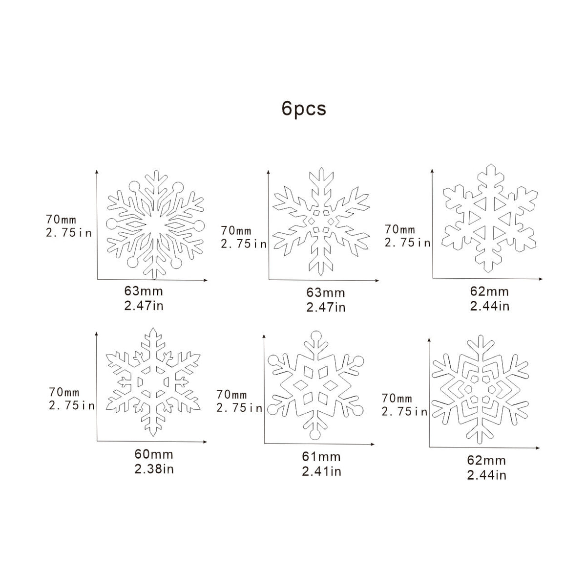 Stickers muraux flocons de neige phosphorescents