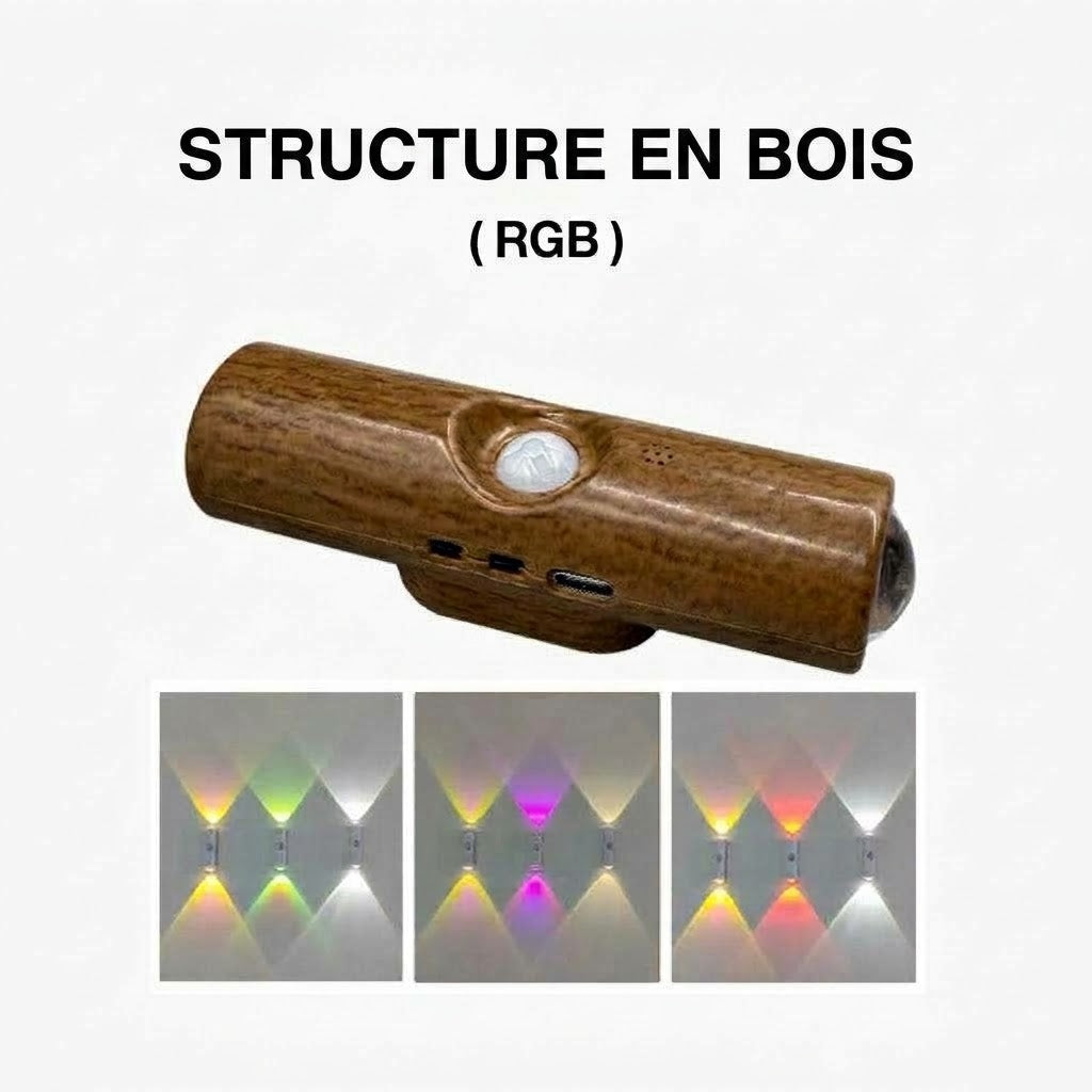 Lampe intelligente magnétique avec éclairage RGB – Lampe rechargeable à détecteur de mouvement pour placard, escalier et éclairage d'ambiance