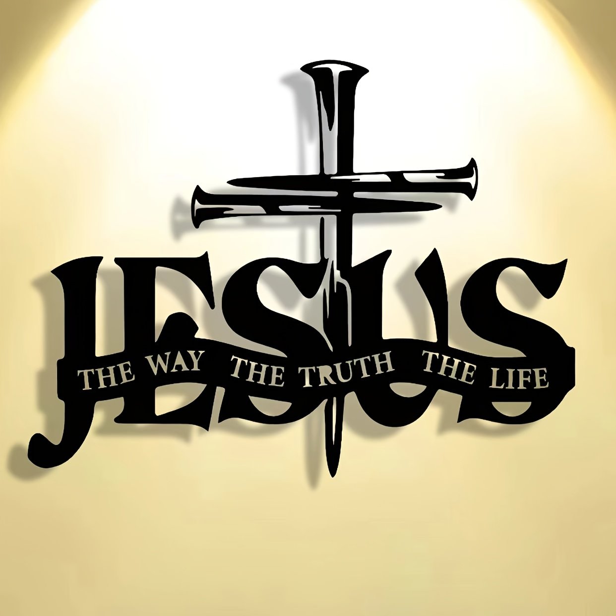 Décoration murale exclusive – Jésus et croix au design artisanal