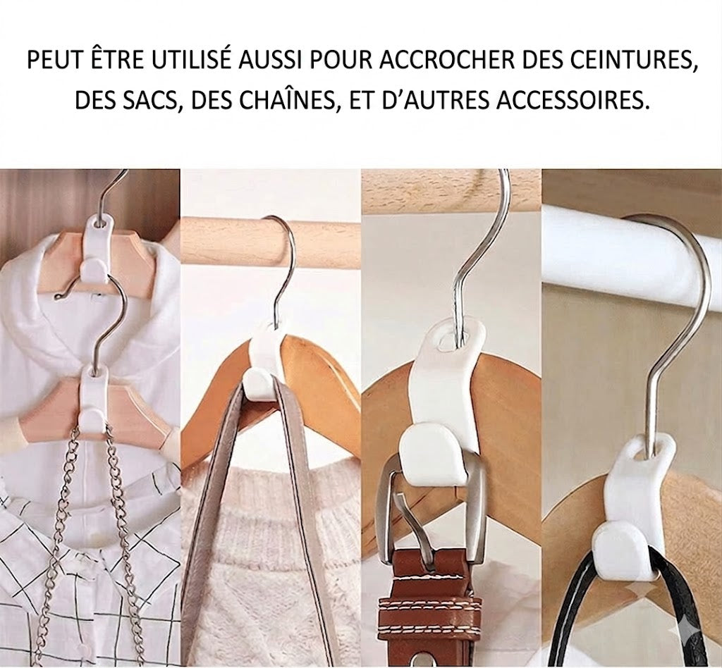 Crochets gain de place pour cintres (Lot de 12 pièces)