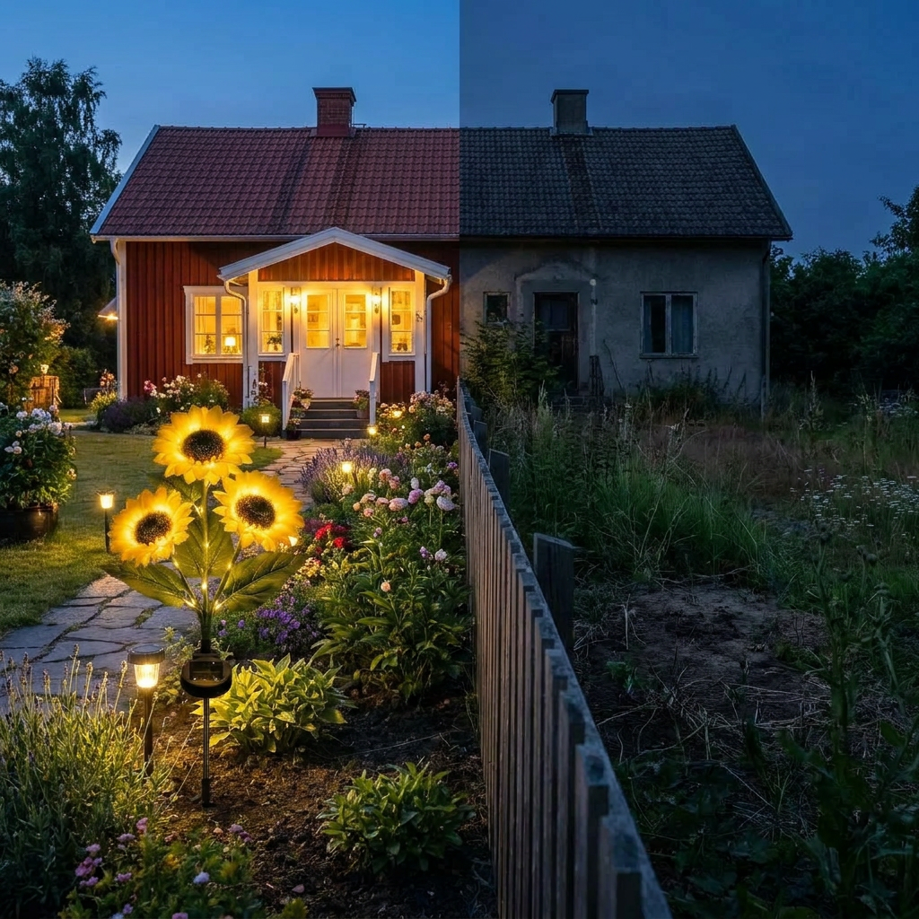🌻 Lampe de jardin solaire tournesol – Ressemble à un vrai tournesol