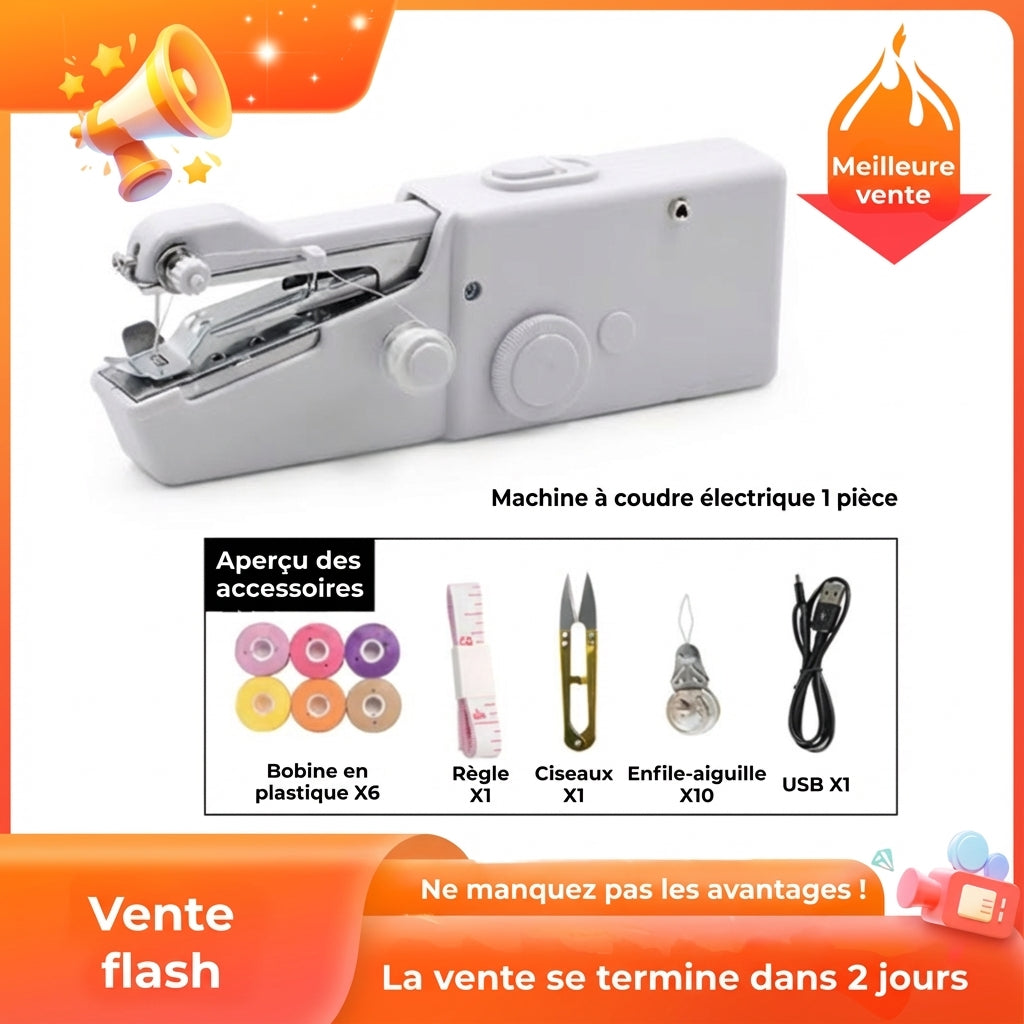 Mini Machine à Coudre Portative - Pour Vêtements & Rideaux