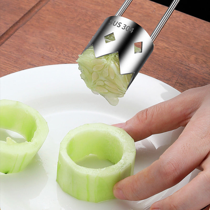 Dénoyauteur Universel en Acier Inoxydable – Pour Dénoyauter les Fruits Rapidement et Facilement
