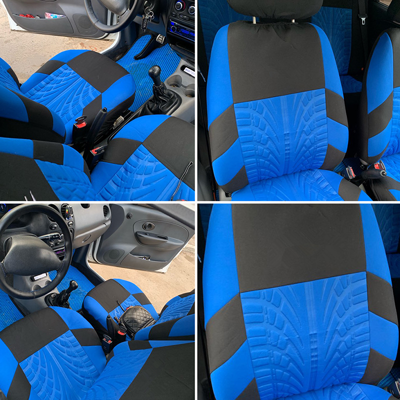 Ensemble de housses de siège auto robustes (look profil de pneu)