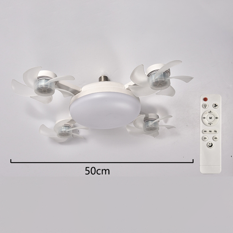 Nouveau ventilateur de plafond E27 avec éclairage – Lampe ventilateur LED silencieuse 2-en-1