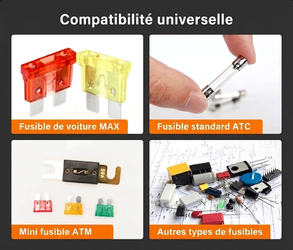Testeur et extracteur de fusibles de voiture 2-en-1 – Contrôle rapide et remplacement facile