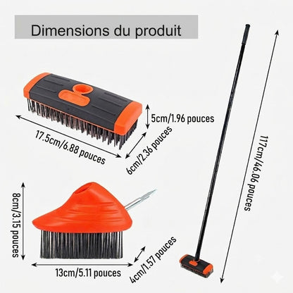 🧹Kit de brosses à joints pour carrelage – Outil de jardin 3-en-1 pour terrasse et allée