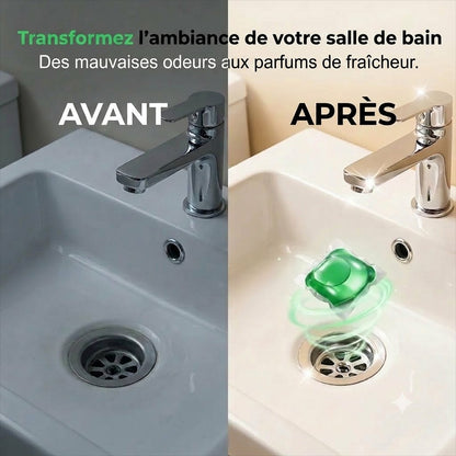 Pastilles nettoyantes et désodorisantes pour canalisations