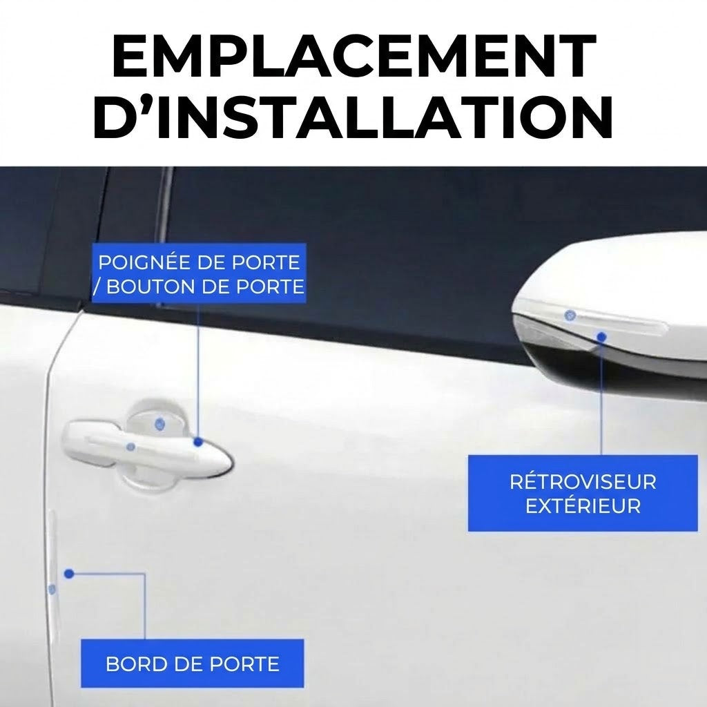 Film de protection anti-rayures pour poignée de porte de voiture – Lot de 8 protections adhésives pour poignées de porte