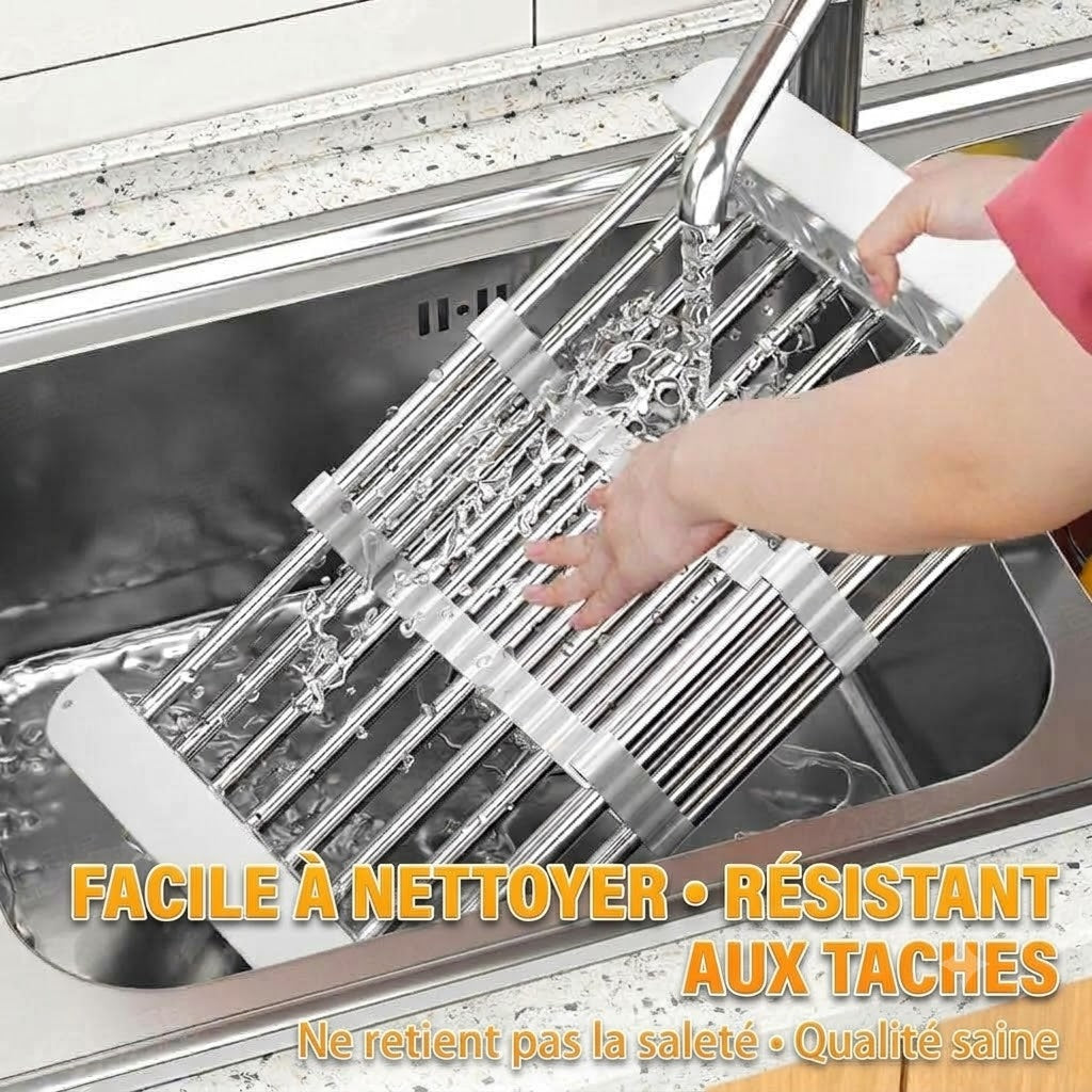 Égouttoir à vaisselle ajustable pour évier
