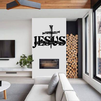 Décoration murale exclusive – Jésus et croix au design artisanal
