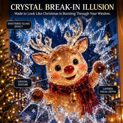 Sticker de Noël 3D effet vitre brisée