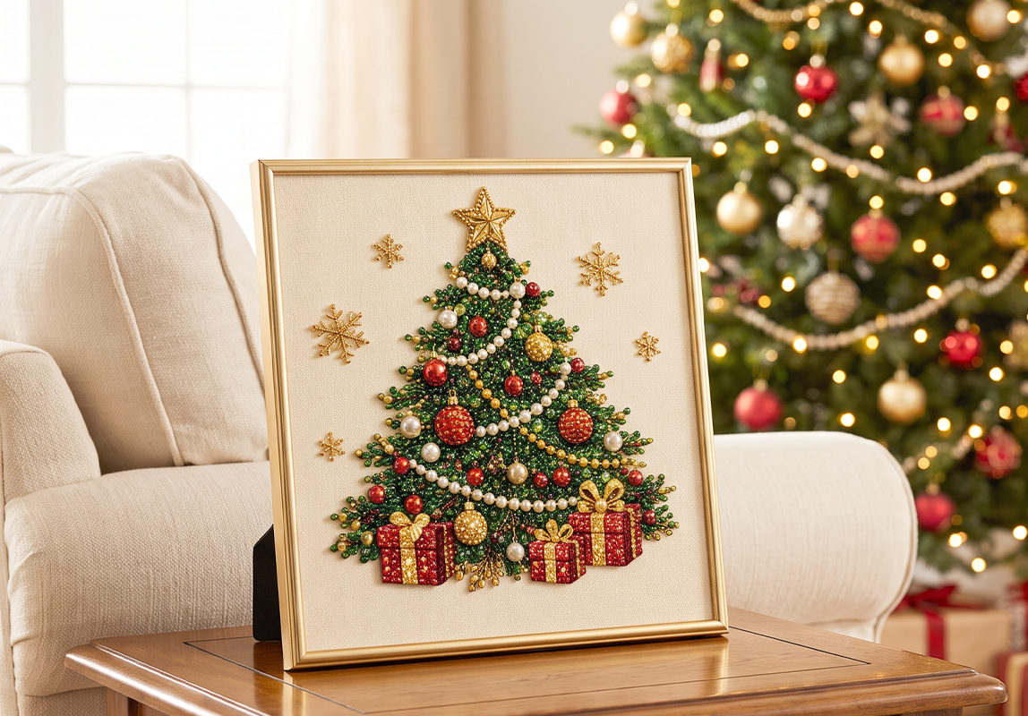 🔥 50% DE RÉDUCTION – TEMPS LIMITÉ ! 🎨💎 Kit de peinture au diamant DIY relaxant sur le thème de Noël – Facile pour les débutants 🎄