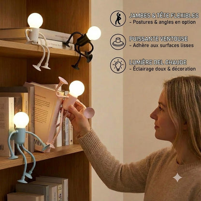 Lampe LED à ventouse – Design amusant avec ventouses interchangeables pour la décoration
