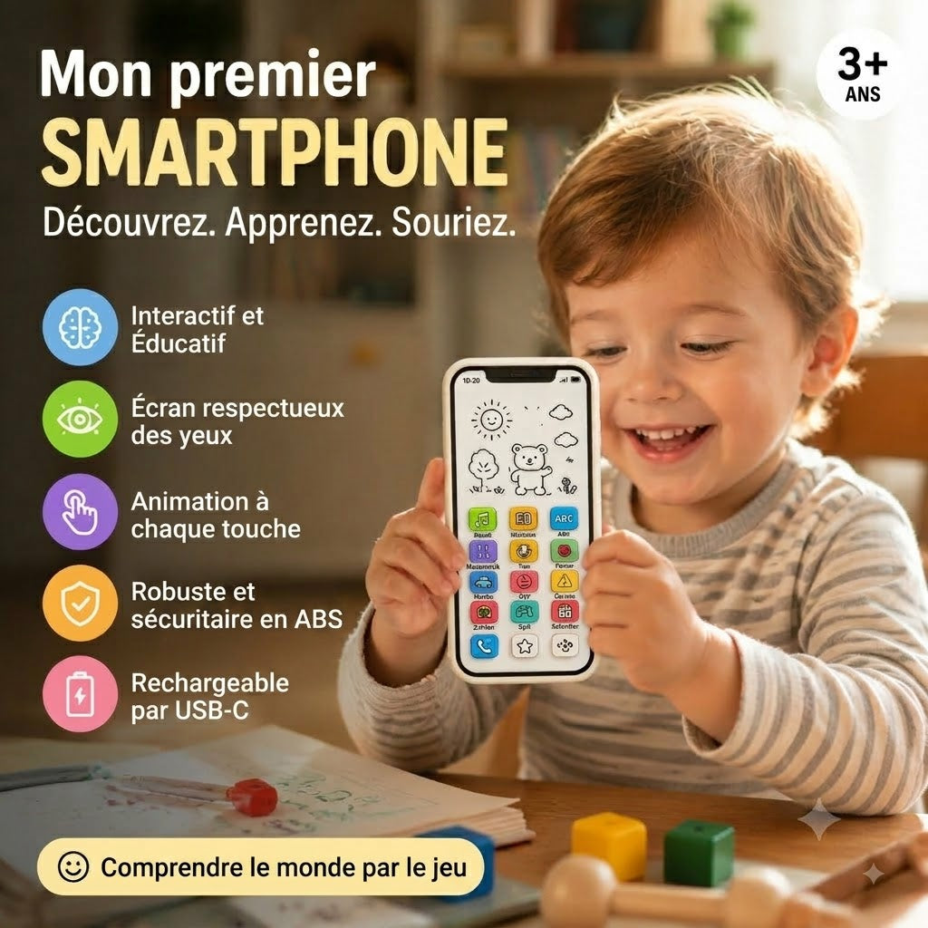 🔥📢 50% DE RÉDUCTION📱 Smartphone d'apprentissage pour enfants | Apprendre en s'amusant, design protecteur pour les yeux – Le choix idéal pour l'éveil ✨👶