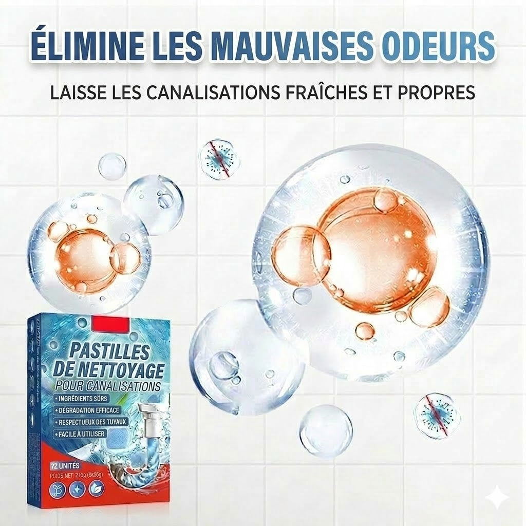 🚽 Pastilles déboucheuses de canalisation à action rapide – Adaptées pour les cuisines, salles de bains et canalisations