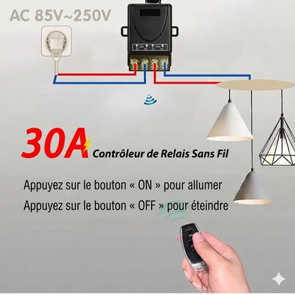 💥Ensemble télécommande et récepteur sans fil - Universel - Plug & Play - Aucun câble⚡ requis