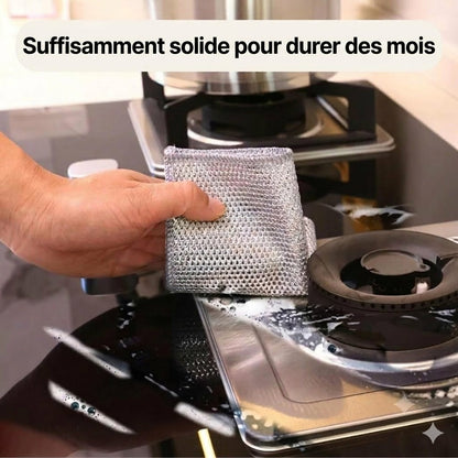 Chiffon de cuisine en fil d'acier (1 lot de 10 pièces)