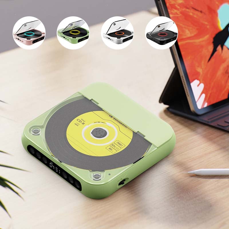 Lecteur CD Portable avec Bluetooth – Discman Rechargeable pour Voiture et Voyages (Anti-Choc)