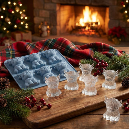 🐮 Moule à glaçons Mini Vache Highland – En silicone 3D pour glaçons