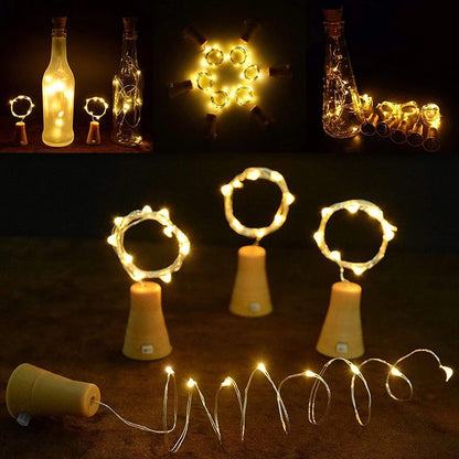 Guirlande lumineuse LED avec bouchon en liège pour bouteille DIY – Éclairage d'ambiance en fil pour décoration