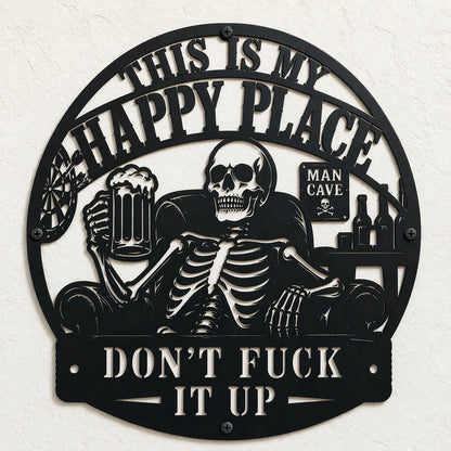 💀🍺 "C'est mon endroit de bonheur" : Décoration sympa pour un espace exclusivement réservé aux hommes