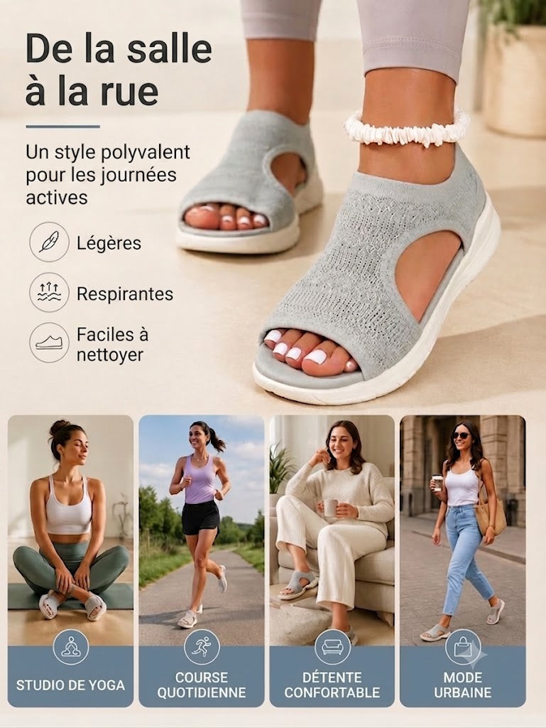 Sandales plates confortables et respirantes