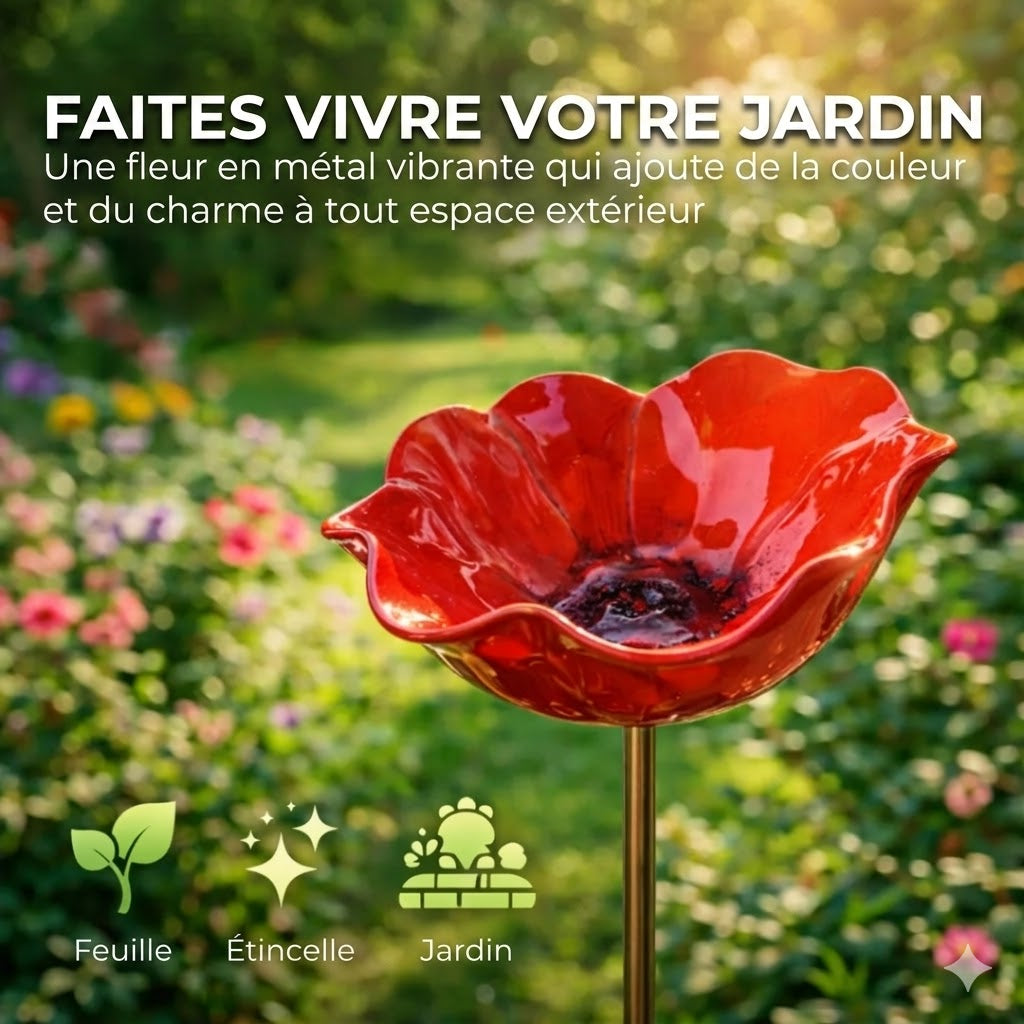 Bain d'oiseaux fait main en forme de graine de fleur – Décoration de jardin unique et abreuvoir pour oiseaux