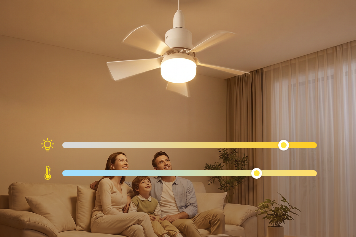 Ventilateur de plafond 2-en-1 avec éclairage LED - Télécommande incluse