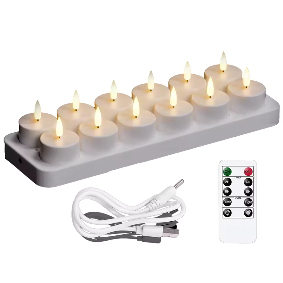 Bougies Chauffe-plat LED Rechargeables (Sans flamme) – Créez une ambiance chaleureuse sans risque d'incendie