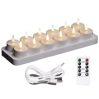 Bougies Chauffe-plat LED Rechargeables (Sans flamme) – Créez une ambiance chaleureuse sans risque d'incendie