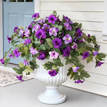 Bouquet de pétunias artificiels réalistes – Pour l'intérieur et l'extérieur