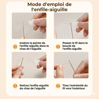 Kit de couture magnétique double couche – Boîte à couture de luxe avec fil et aiguilles
