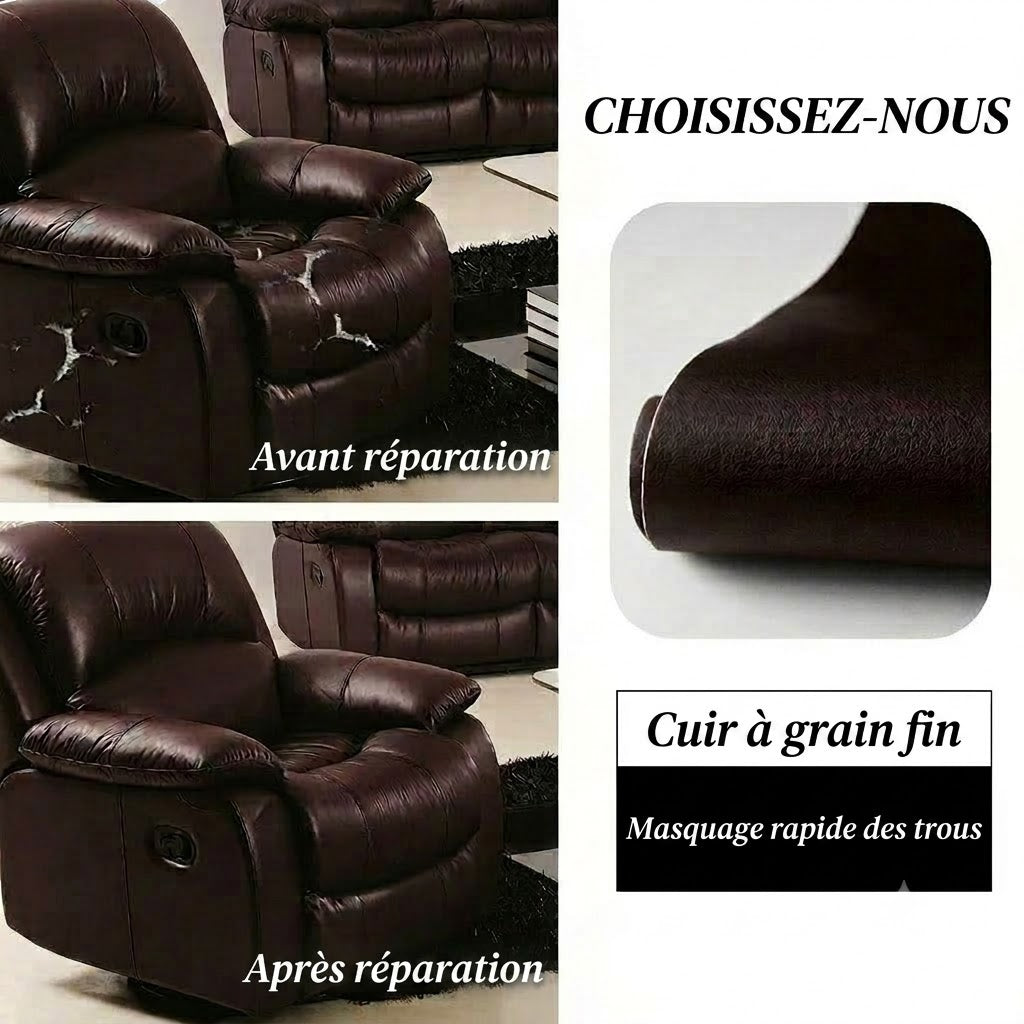 🛋️ Kit de réparation de cuir autocollant