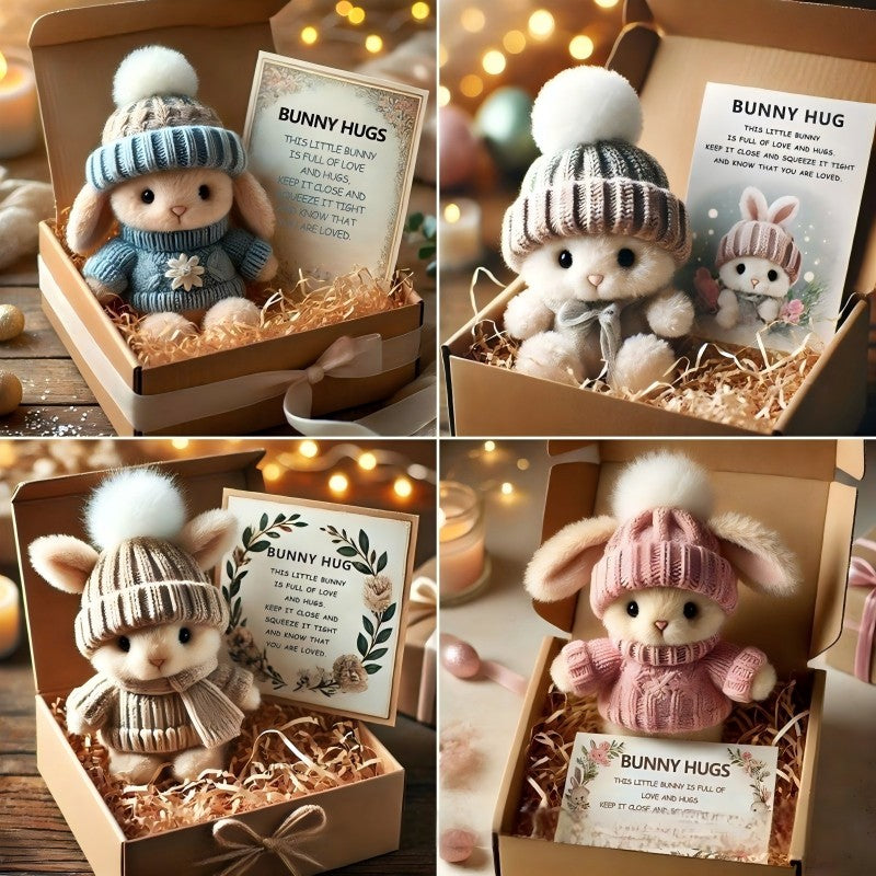 Mini peluches de lapins faites main - Joli cadeau de Pâques et décoration