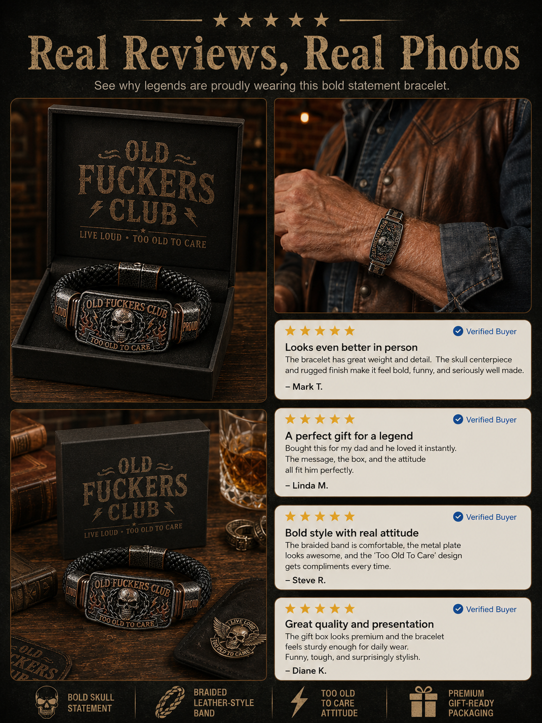 ☠️ Old Guys Club & Wild & Free 🪓 | Bracelet vintage édition limitée 2026