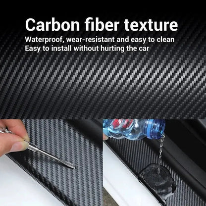 Film de protection pour portières de voiture – Film vinyle adhésif effet fibre de carbone 3D anti-rayures et antichoc
