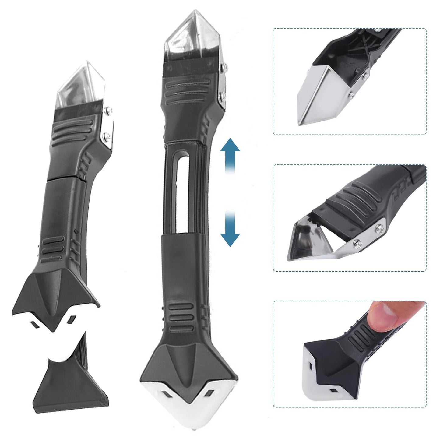 Outil de calfeutrage 3-en-1 - Extracteur & Lisseur de silicone